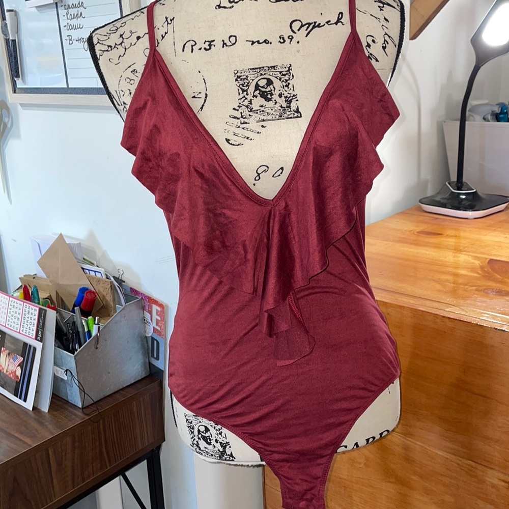 SHEIN womens medium red tank body suit